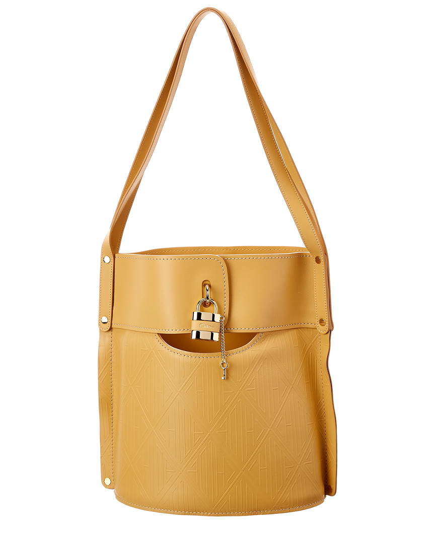 Image of Chloe Aby Medium Leather Bucket Bag