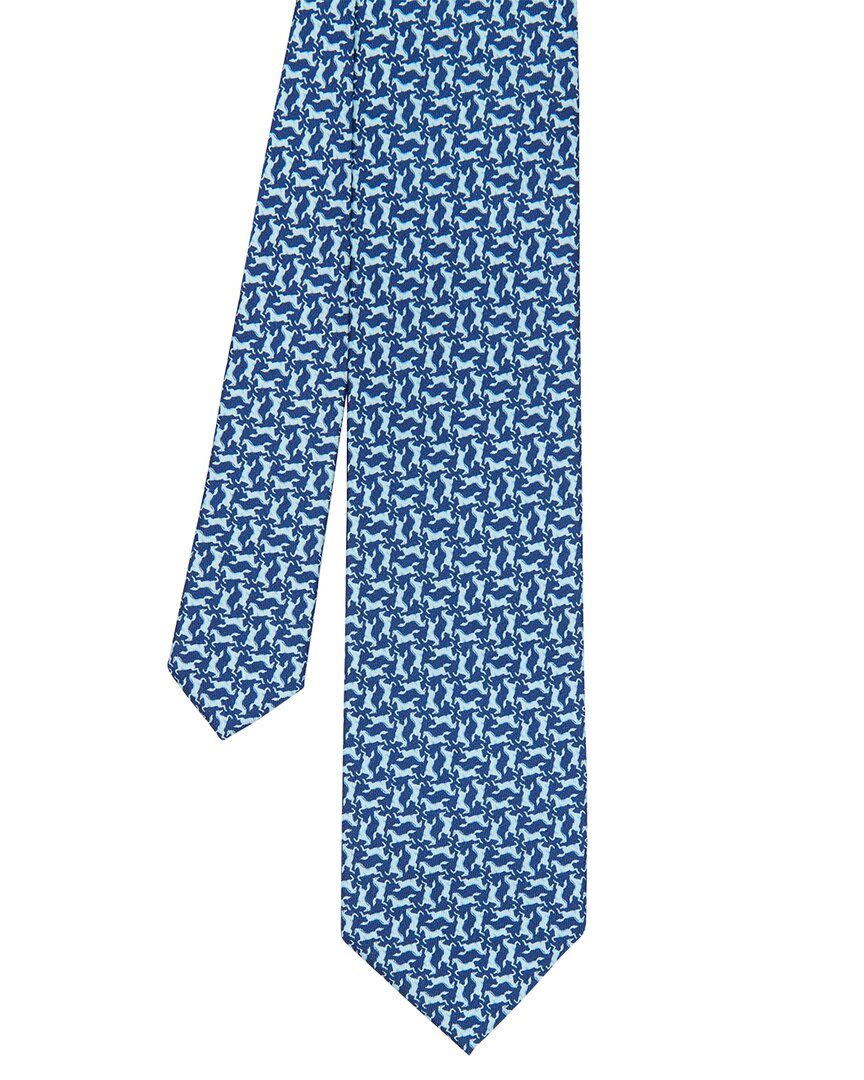 J.mclaughlin Horse Silk Tie In Blue