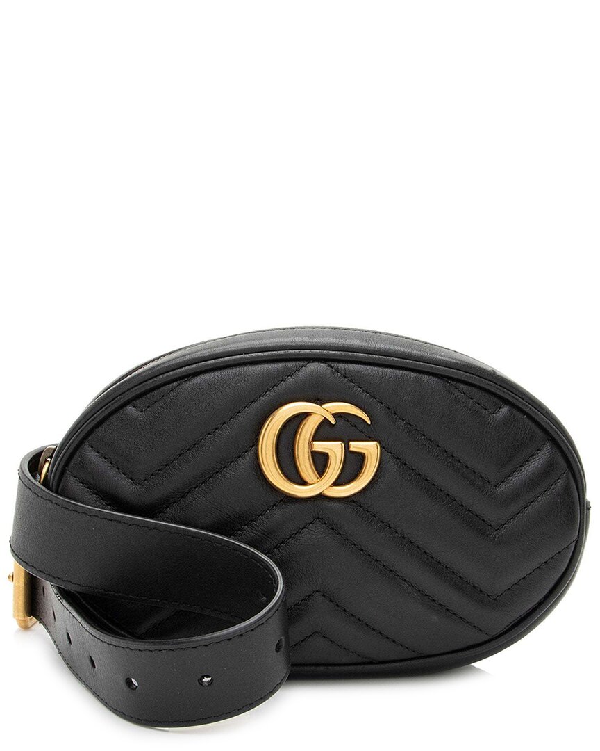 Gucci Black Matelasse Leather Gg Marmont Belt Bag - Size 34 / 85 (authentic  Pre-loved)