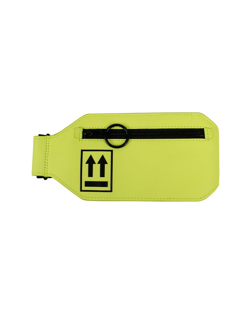 Off-white Logo Belt Leather Belt Bag In Green