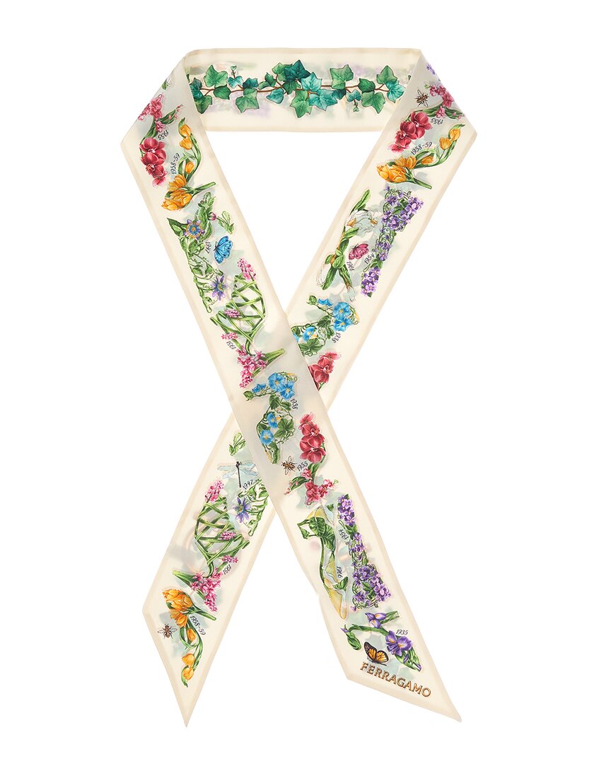 Ferragamo Mini Silk Scarf In Multi