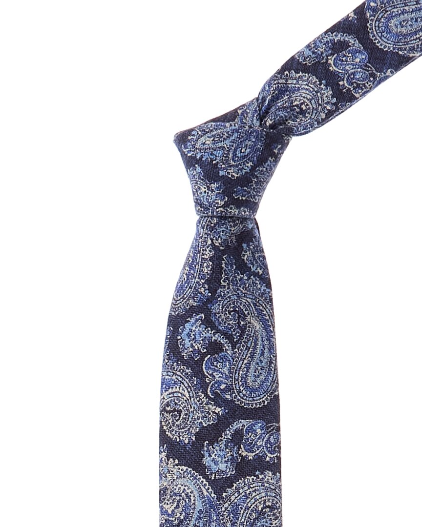 Shop Hugo Boss Boss  Open Blue Fantasy Wool-blend Tie