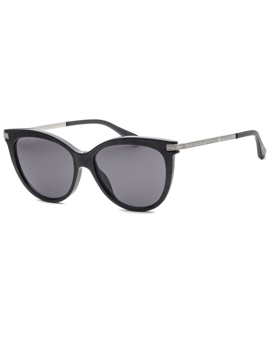 Jimmy Choo Black Haircalf Sunglasses In Black