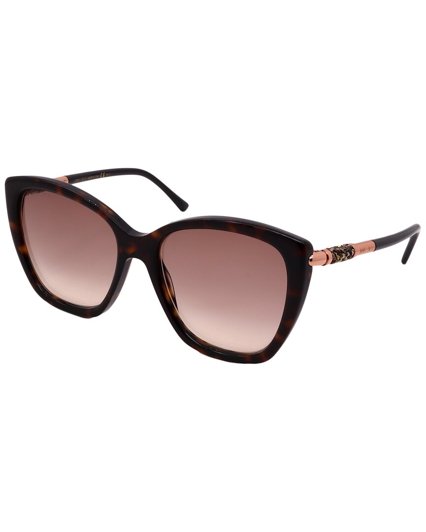 Shop Jimmy Choo Women's Rose//s 55mm Sunglasses In Brown