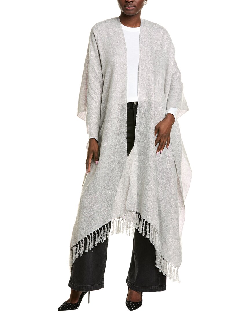 Brunello Cucinelli Linen-blend Poncho In Silver