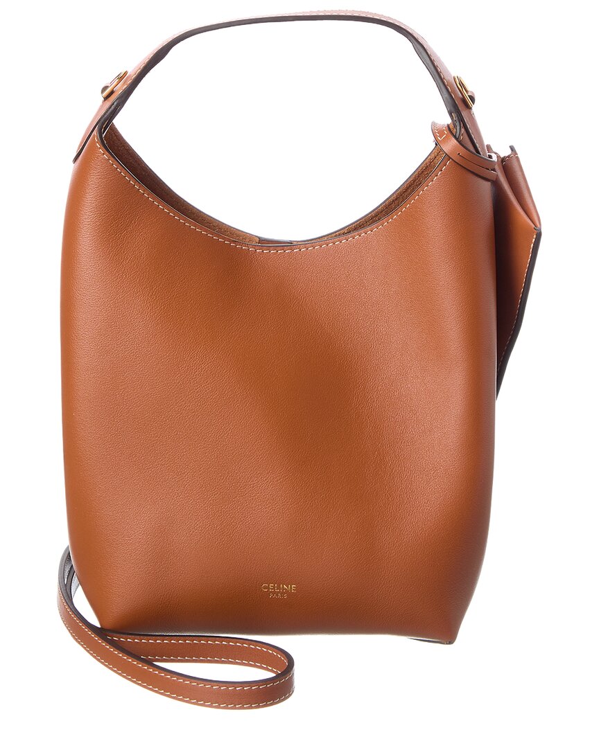 Celine Tan Calfskin Leather Teen Handbag In Brown