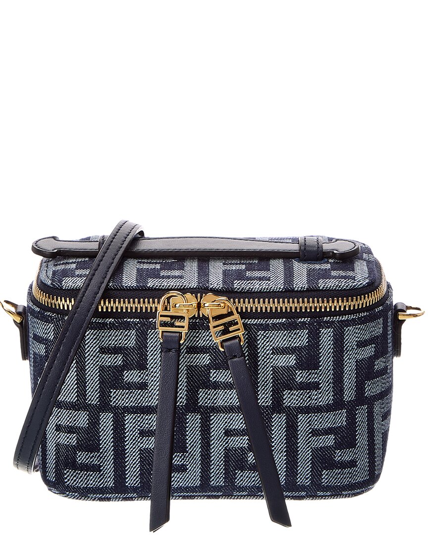 Fendi Denim Cosmetic Case In Blue