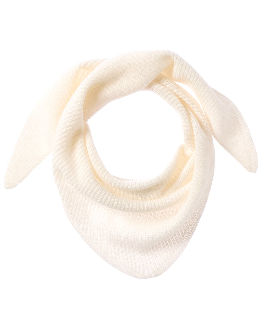 Phenix Rib Knit Cashmere Neckerchief In White