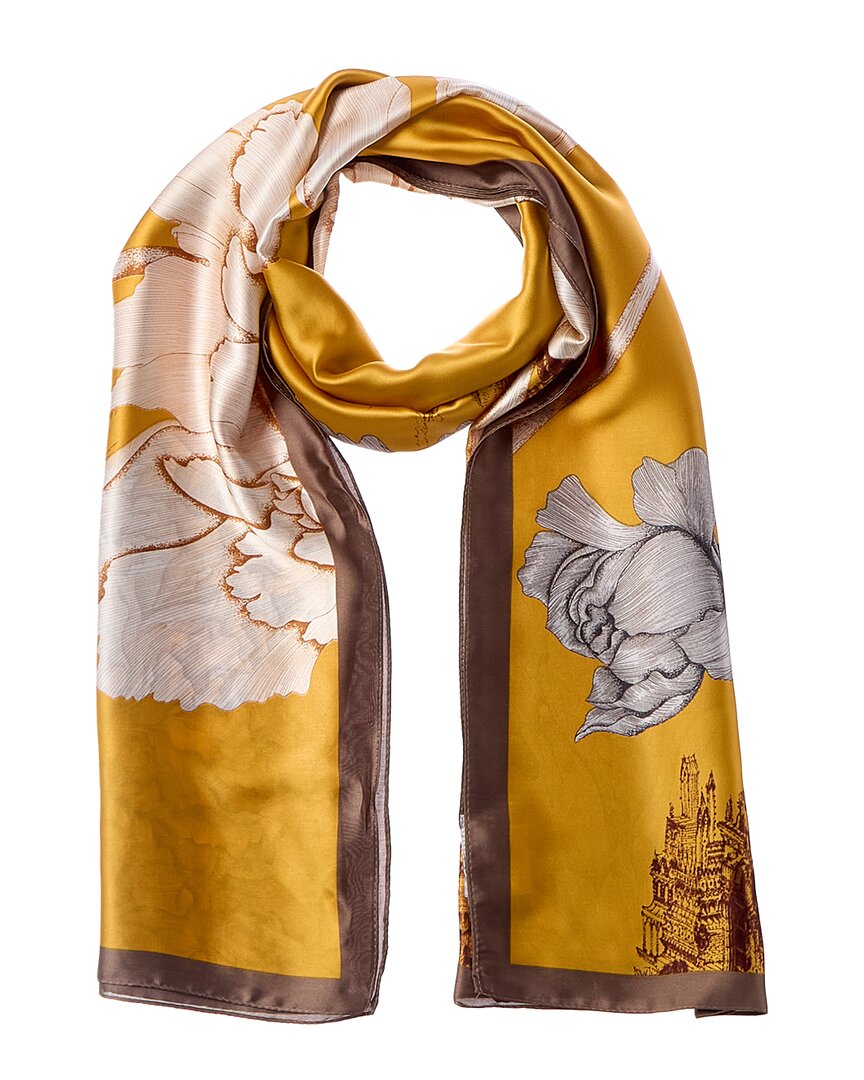 La Fiorentina Printed Scarf In Brown