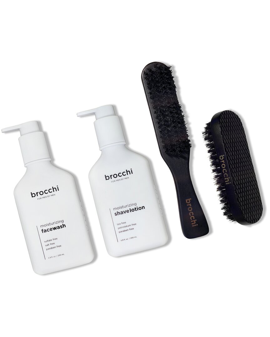 Shop Sebastian Brocchi Brocchi 2 Boar Bristle Grooming Brush Set & Moisturizing Face Wash & Shave Lotion Bundle