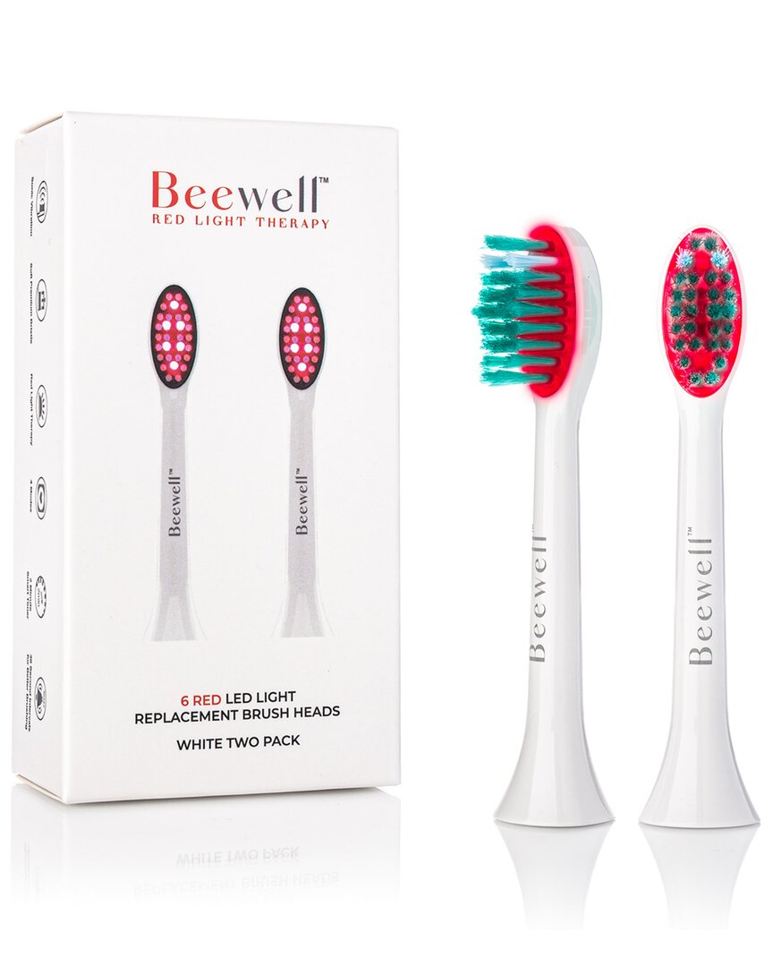 Beewell Red Led Light Therapy Toothbrush Replacement In White