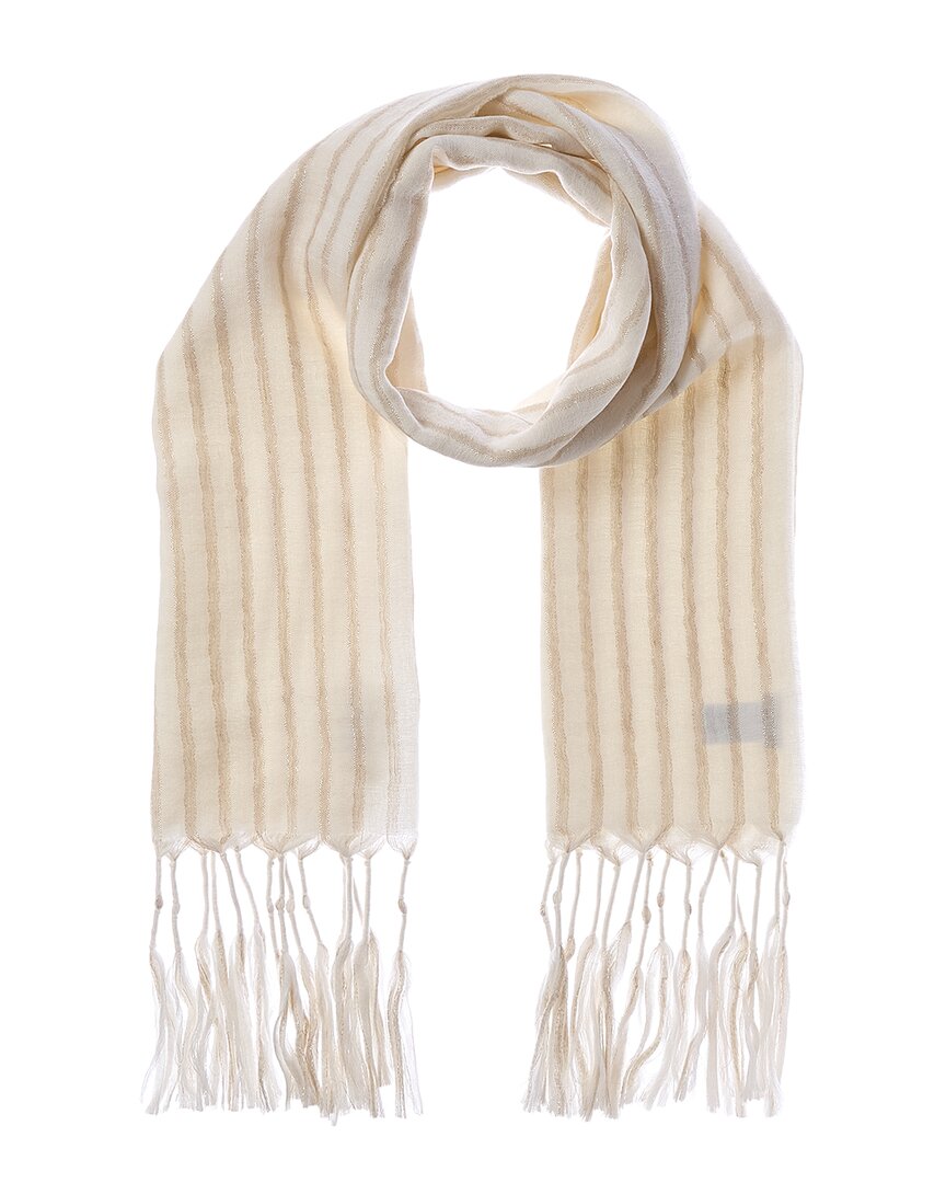 Brunello Cucinelli Wool & Linen-blend Scarf In White