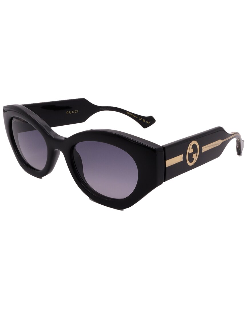 Gucci Grey Gradient Oval Ladies Sunglasses Gg1553s 001 52 In Black