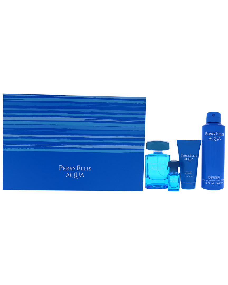 Perry Ellis Men's 4pc  Aqua Fragrance Set