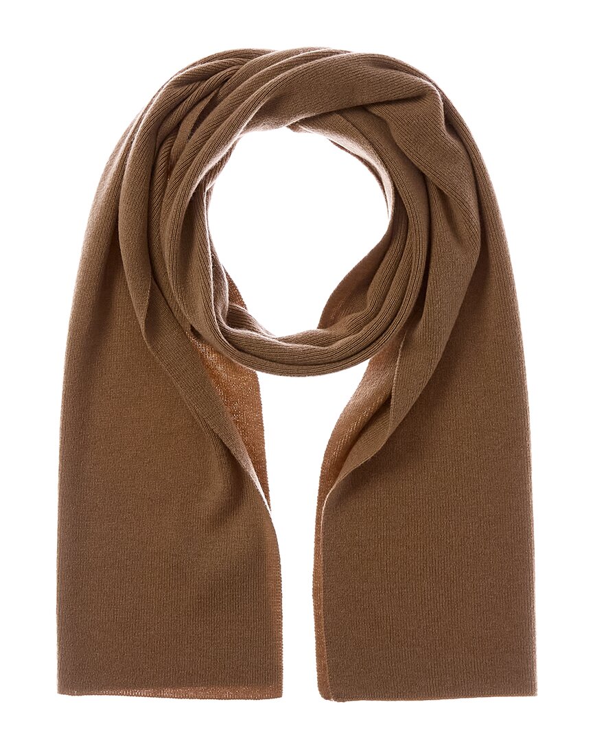 Sofia Cashmere Sofiacashmere Full Needle Rib Wool & Cashmere-blend Scarf In Brown