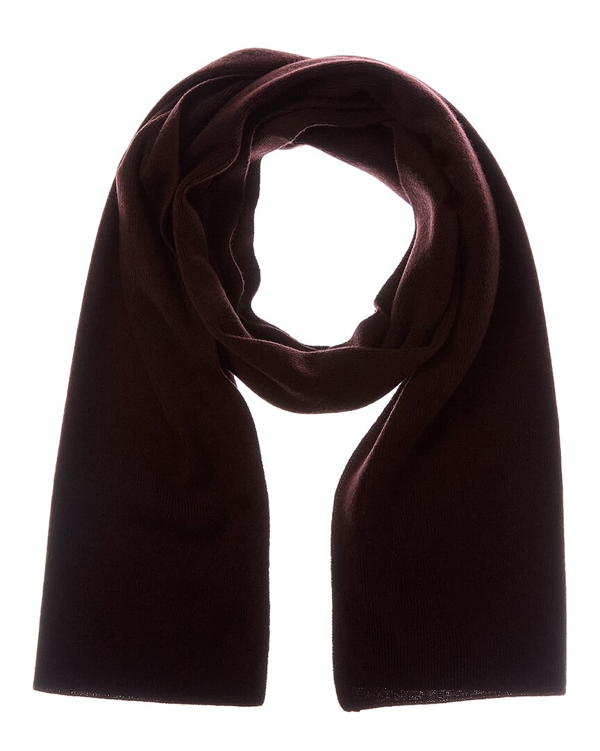 Sofia Cashmere Sofiacashmere Full Needle Rib Wool & Cashmere-blend Scarf In Brown