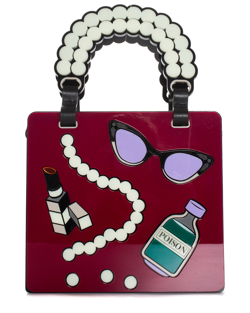 Image of Yazbukey Red Plexiglass Poison Tote Bag