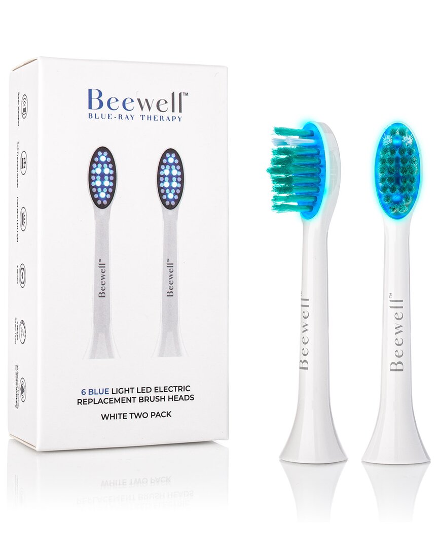 Beewell Blue Led Light Therapy Toothbrush Replacement In White