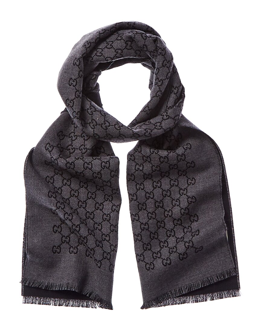 Gucci Gg Jacquard Wool Scarf