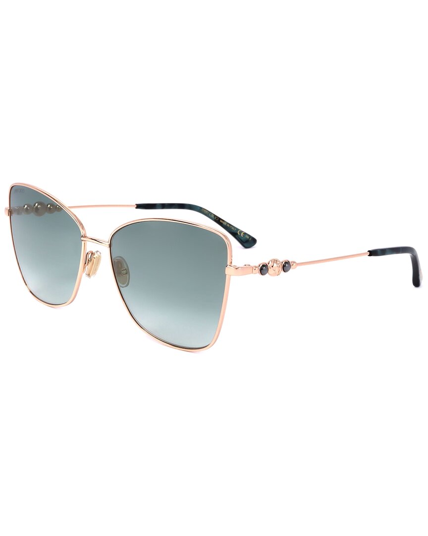Shop Jimmy Choo Women's Teso 59mm Sunglasses In Gold
