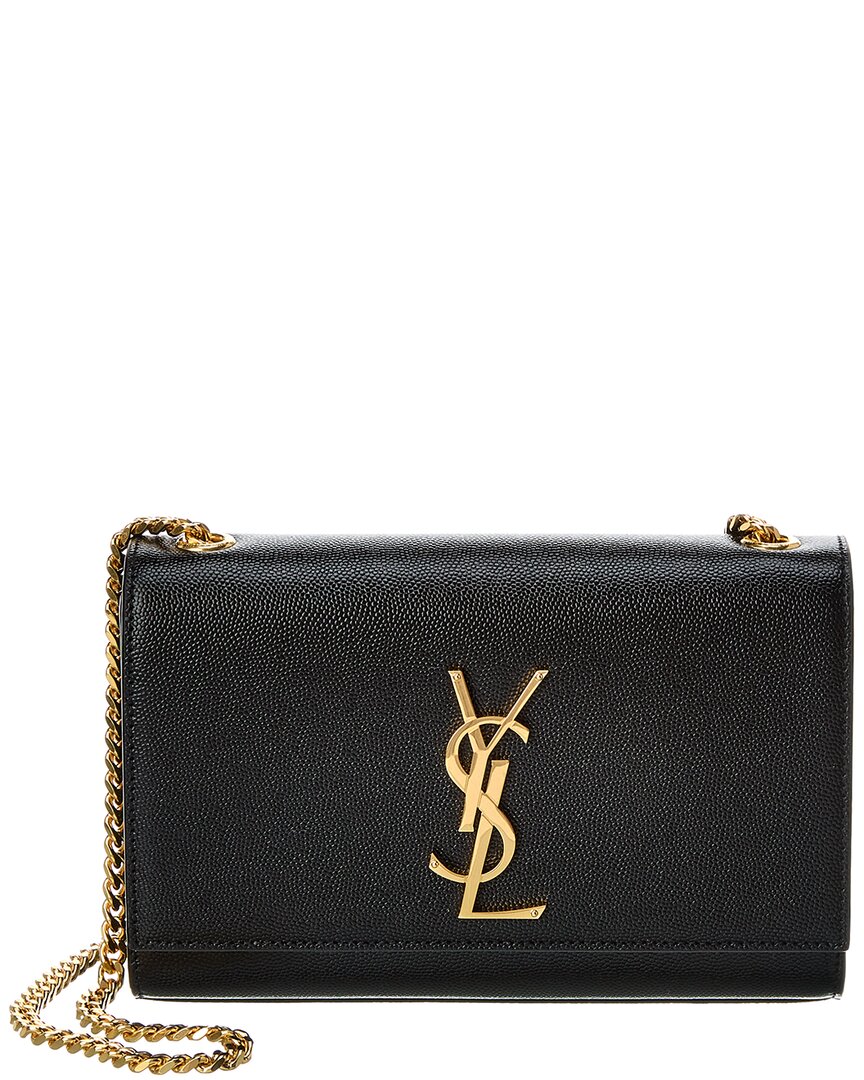 Shop Saint Laurent Kate Monogram Small Leather Shoulder Bag In Black