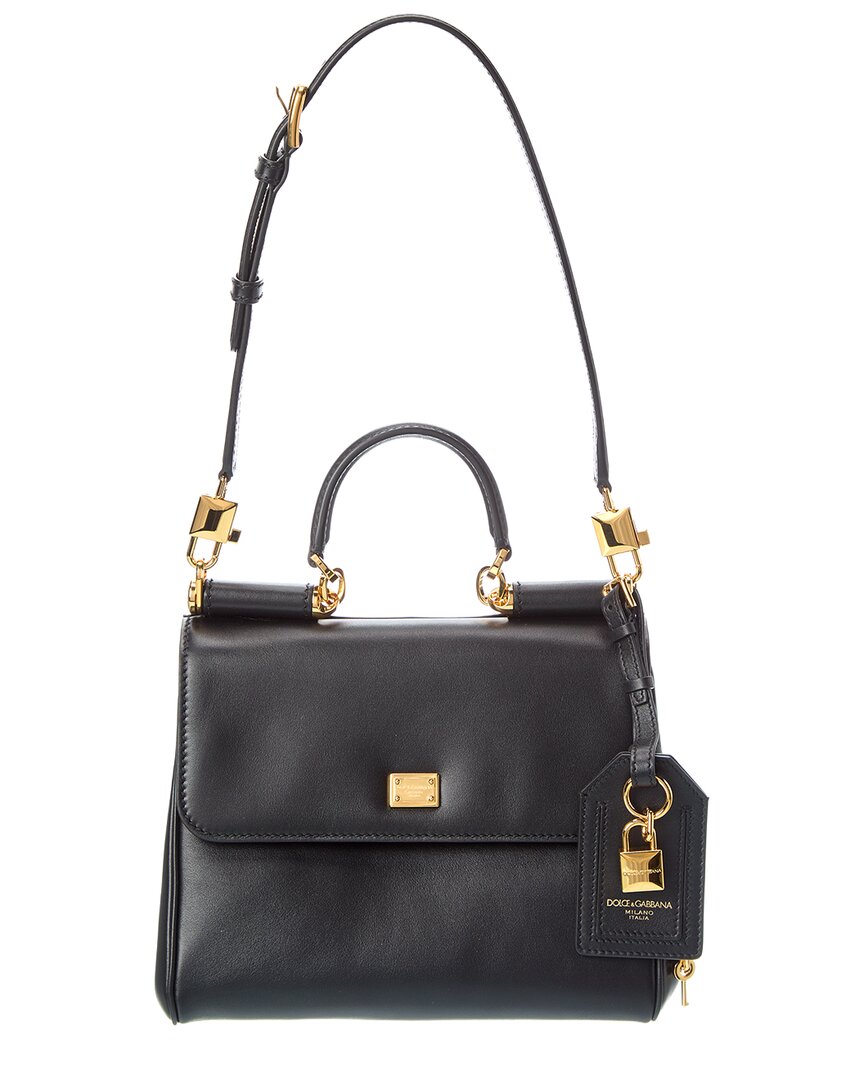 Dolce & Gabbana My Sicily Leather Satchel In Black