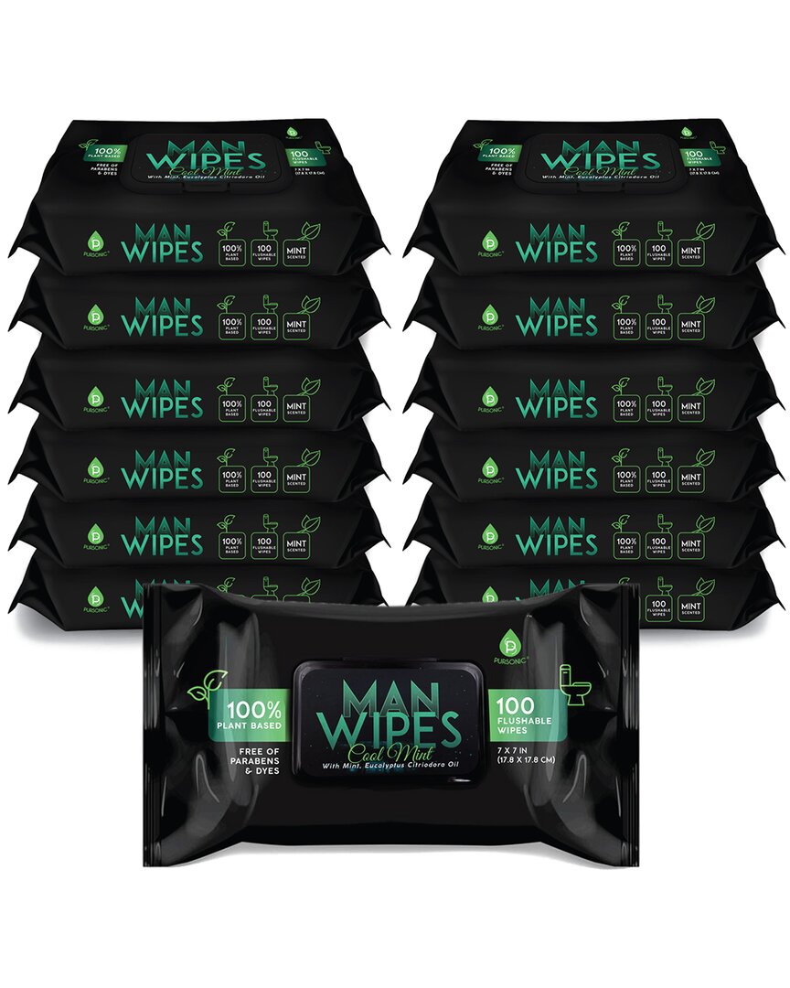 Pursonic Man Wipes Flushable Wipes - 12 Pack (1200 Wipes)