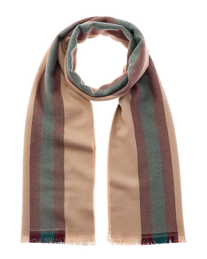 Gucci Gg Wool Scarf In Brown