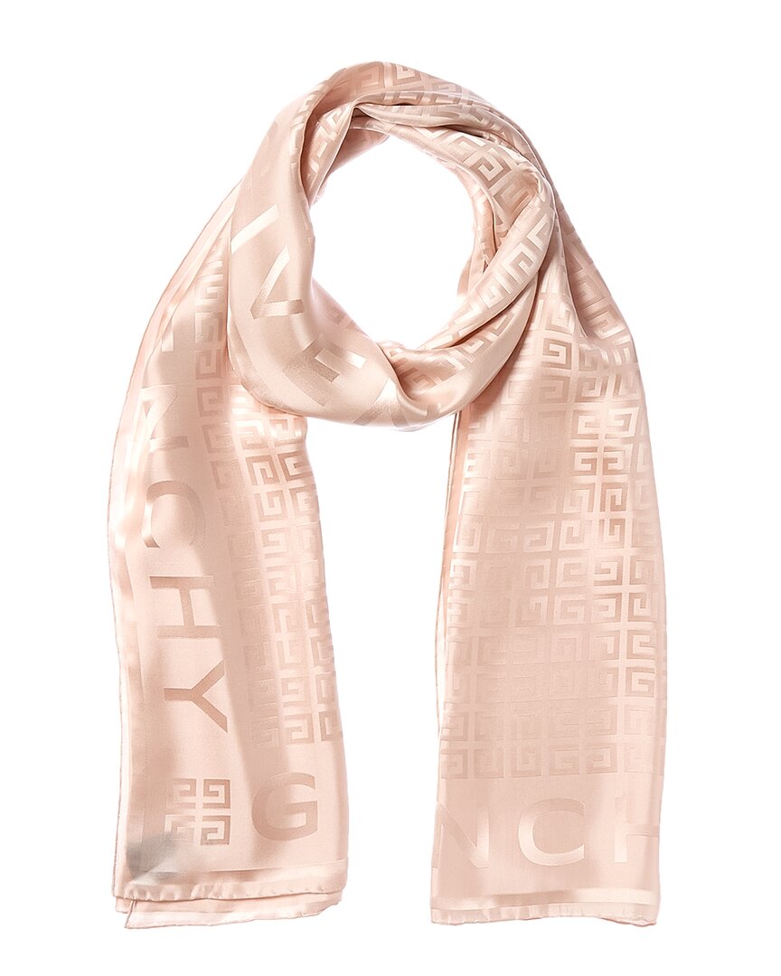 Givenchy 4g Monogram Silk Scarf In Neutral