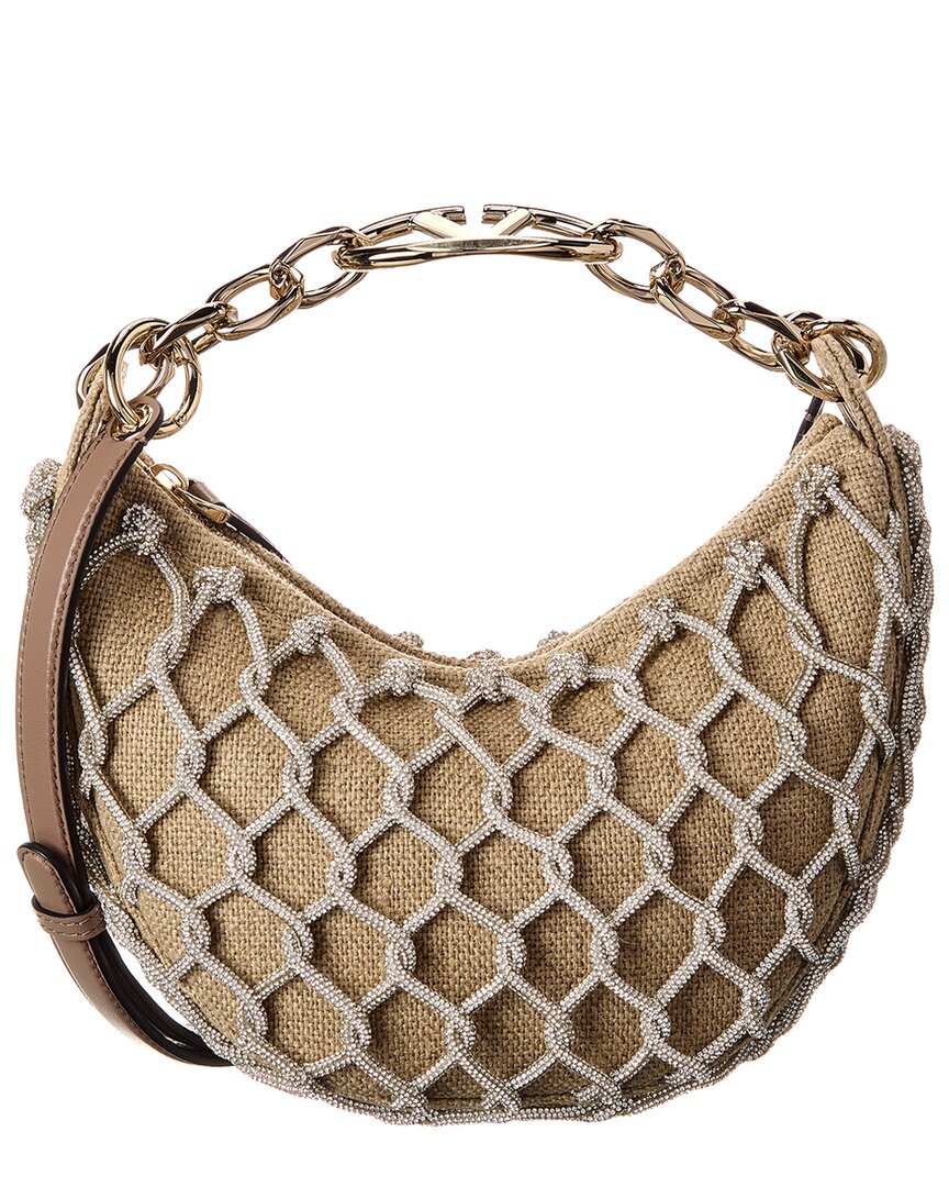 Valentino Garavani Valentino Vlogo Moon Linen Hobo Bag