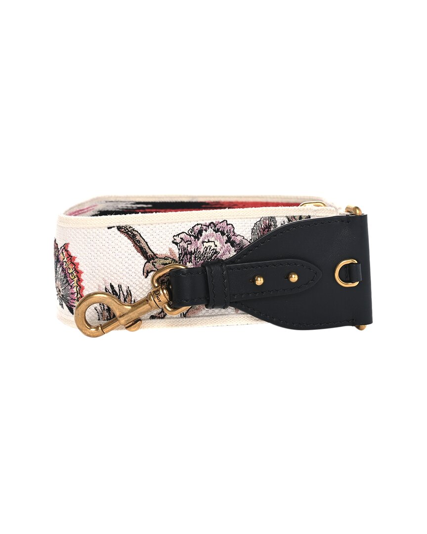 Dior Multicolor Canvas Jardin D'hiver Shoulder Strap (authentic Pre-loved) In Black
