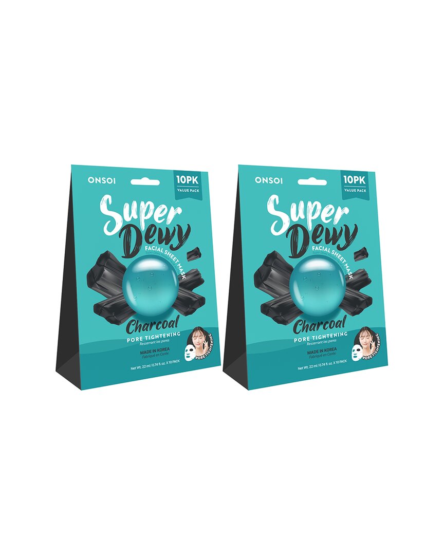 Onsoi Unisex 0.74oz Super Dewy Facial Sheet Mask Charcoal 2 X 10 Pack