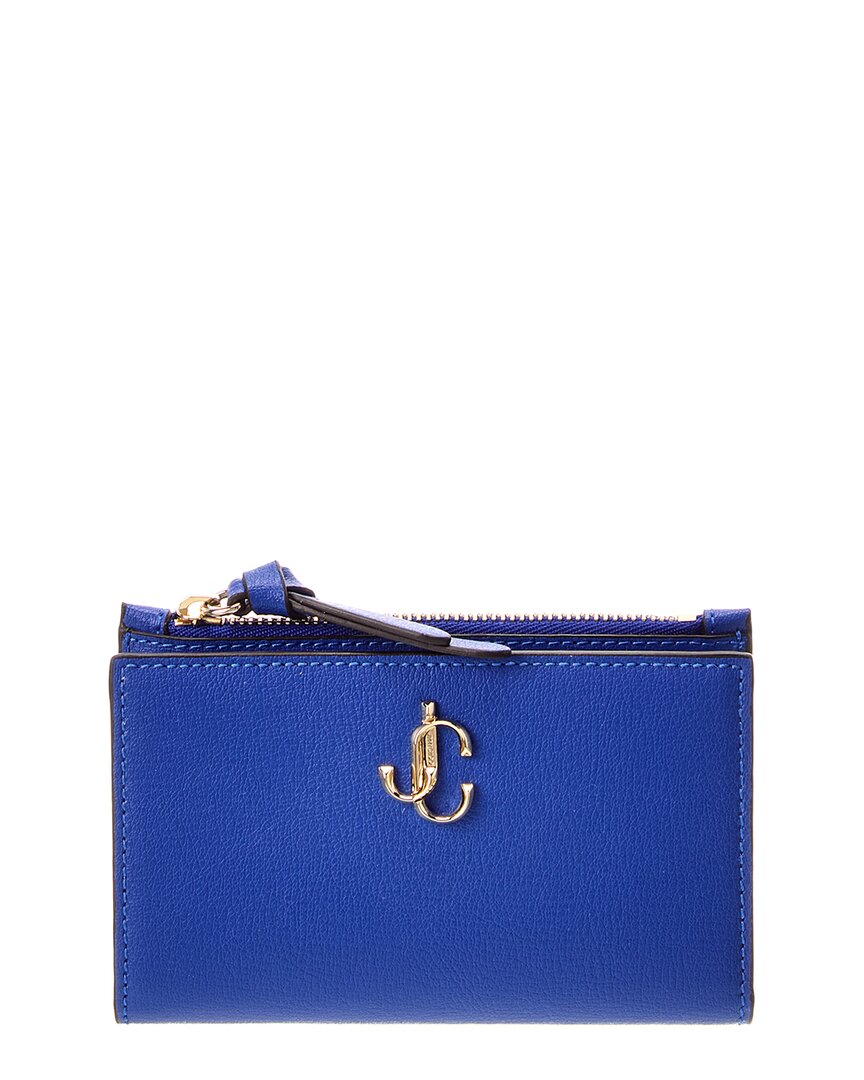 Jimmy Choo Jc Litzy Leather Wallet In Blue