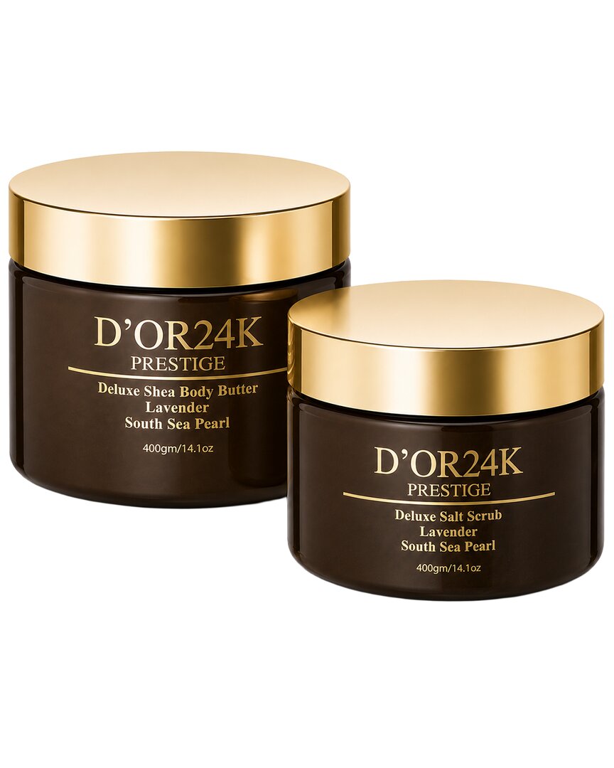 D24k 14.1oz Calming Lavender Butter & Scrub Set In Brown