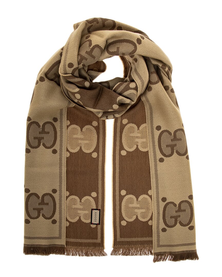 Gucci ​GG Monogram Wool & Silk Scarf on SALE