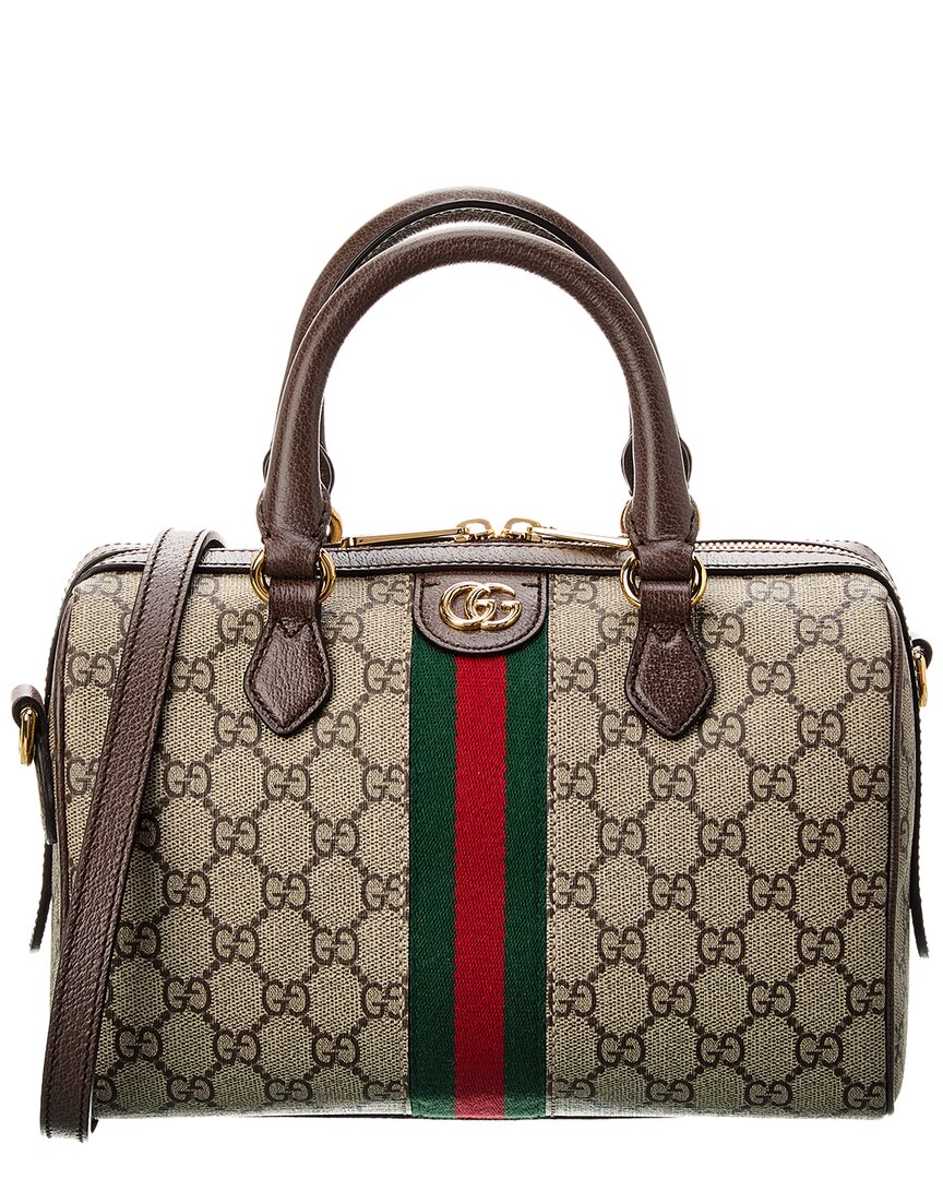 GUCCI GUCCI OPHIDIA GG SMALL TOP HANDLE GG SUPREME CANVAS & LEATHER BAG