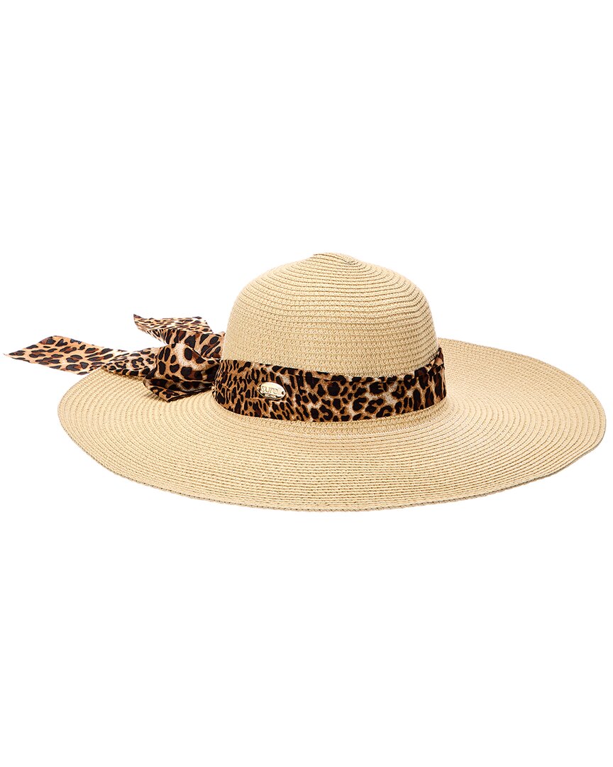 Surell Accessories Bow Straw Sun Hat In Neutral
