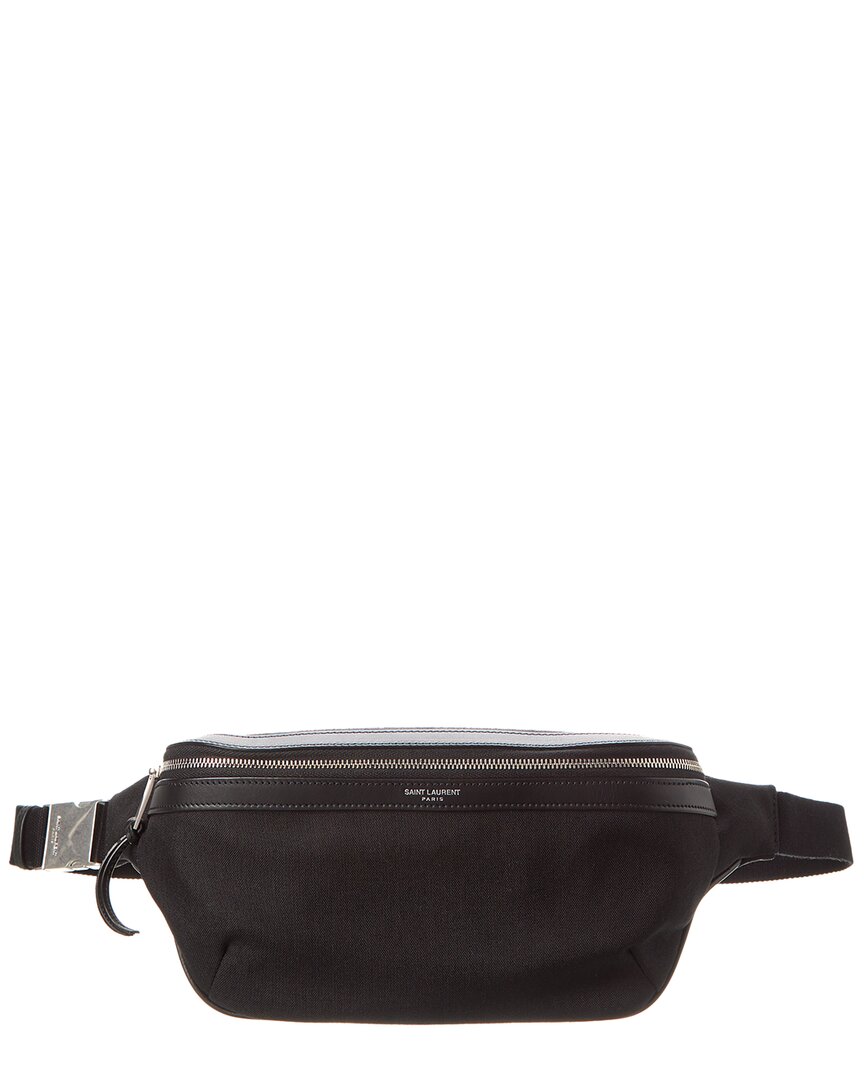 Saint Laurent Classic Canvas Crossbody Belt Bag In Black