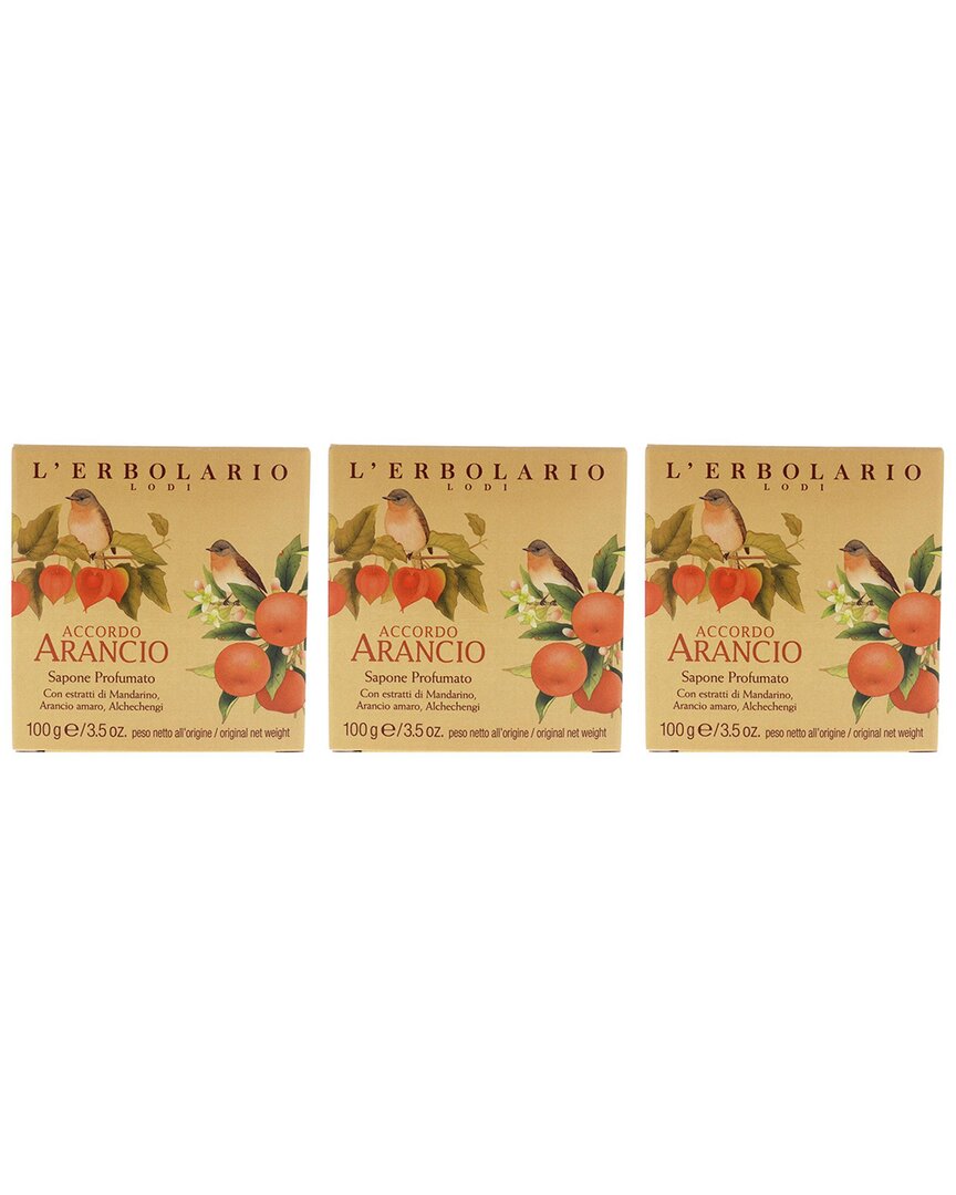 L'erbolario 3.5oz Accordo Arancio Perfumed Soap - Pack Of 3