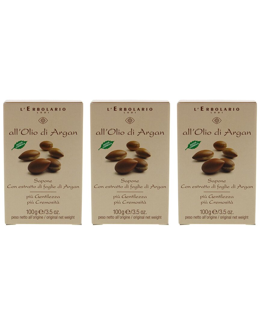 L'erbolario 3.5oz Argan Oil Bar Soap - Pack Of 3