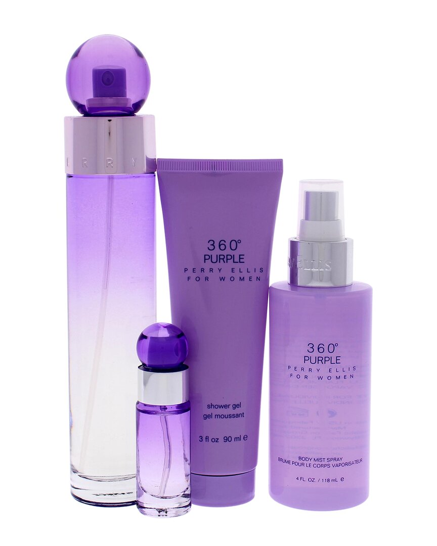 Perry Ellis Women's 360 Purple 4pc Gift Set In White