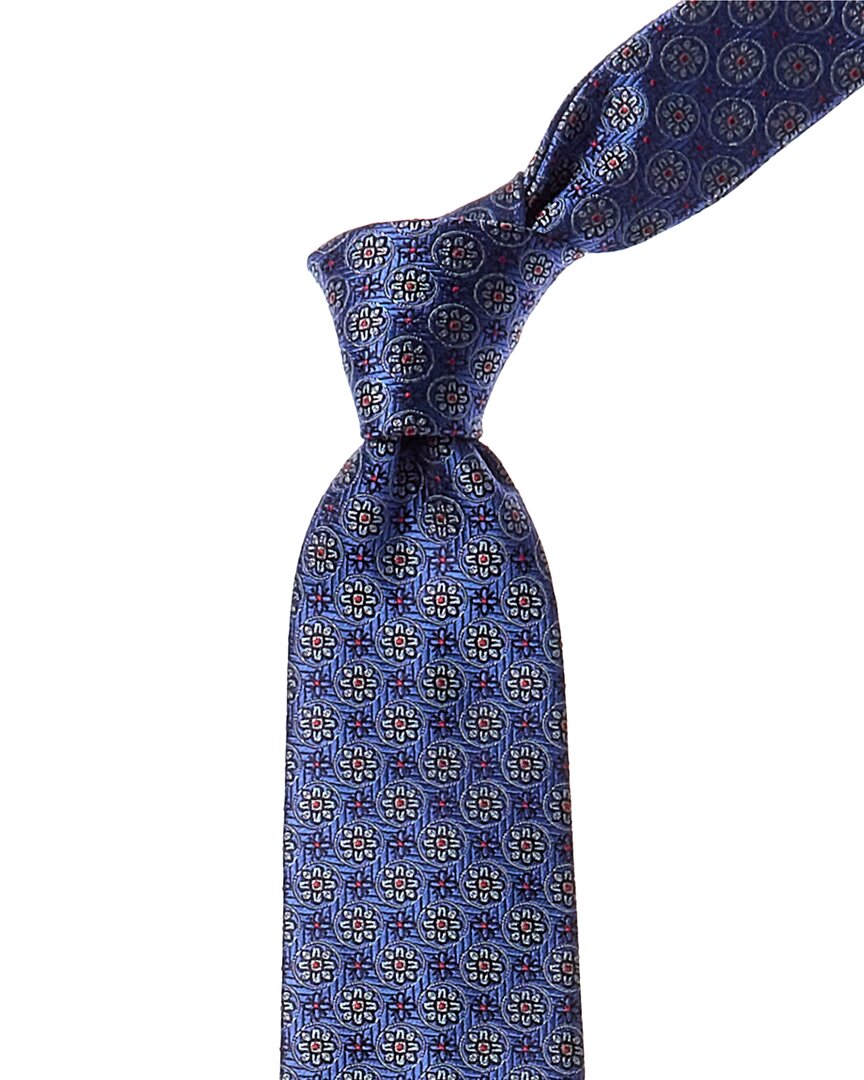 Canali Men's Floral Rosette Silk Tie In Blue