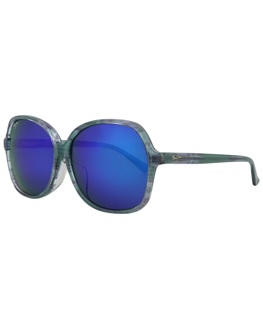 Maui Jim Round-frame Acetate Sunglasses In Blue