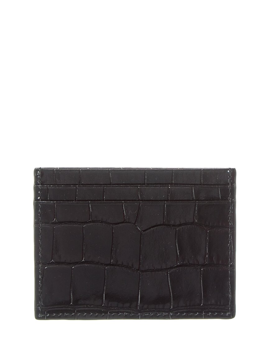 Christian Louboutin Kios Croc-embossed Leather Card Holder In Black