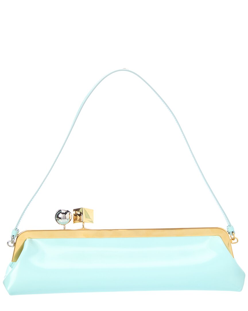 Jacquemus Salon Leather Clutch In Blue