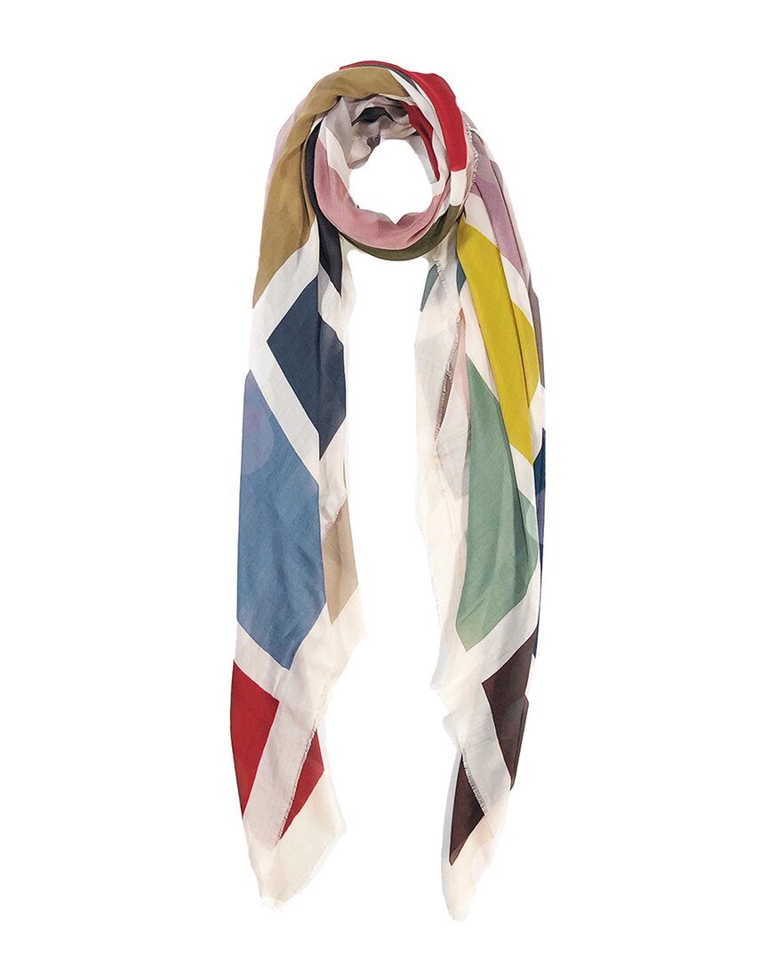 Blue Pacific Italian Colorblock Silk-blend Scarf