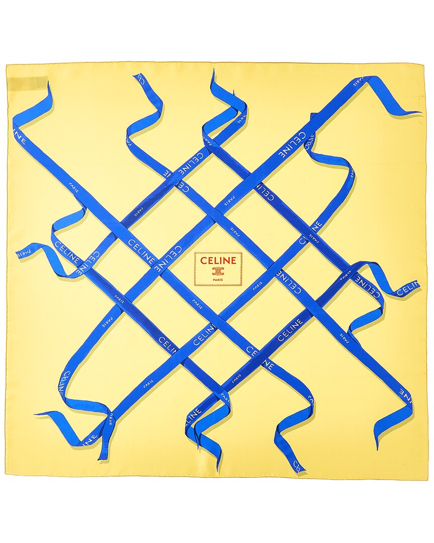 Celine Ribbons In The Sky Silk Scarf In Blue
