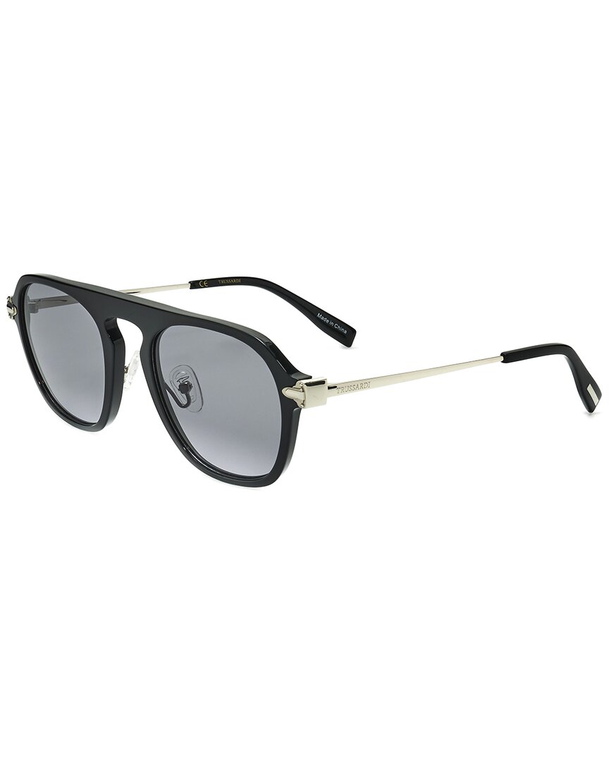 Trussardi Unisex Str402f 0700 52mm Sunglasses In Black