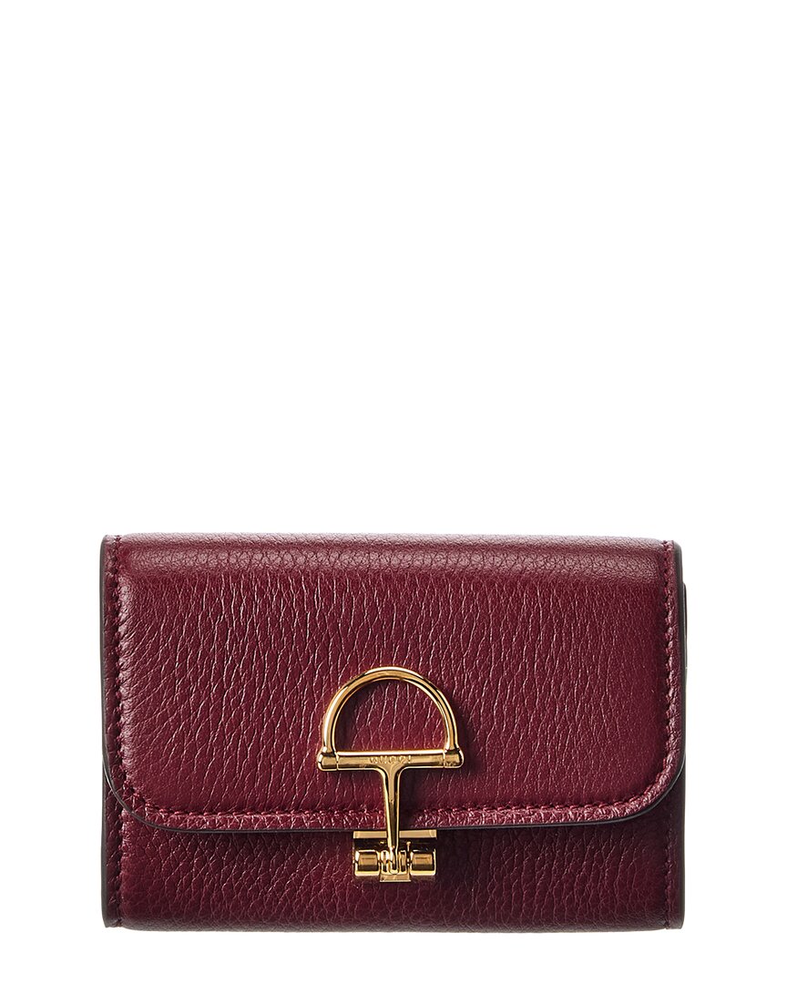 Gucci Softbit Leather Card Case In Red