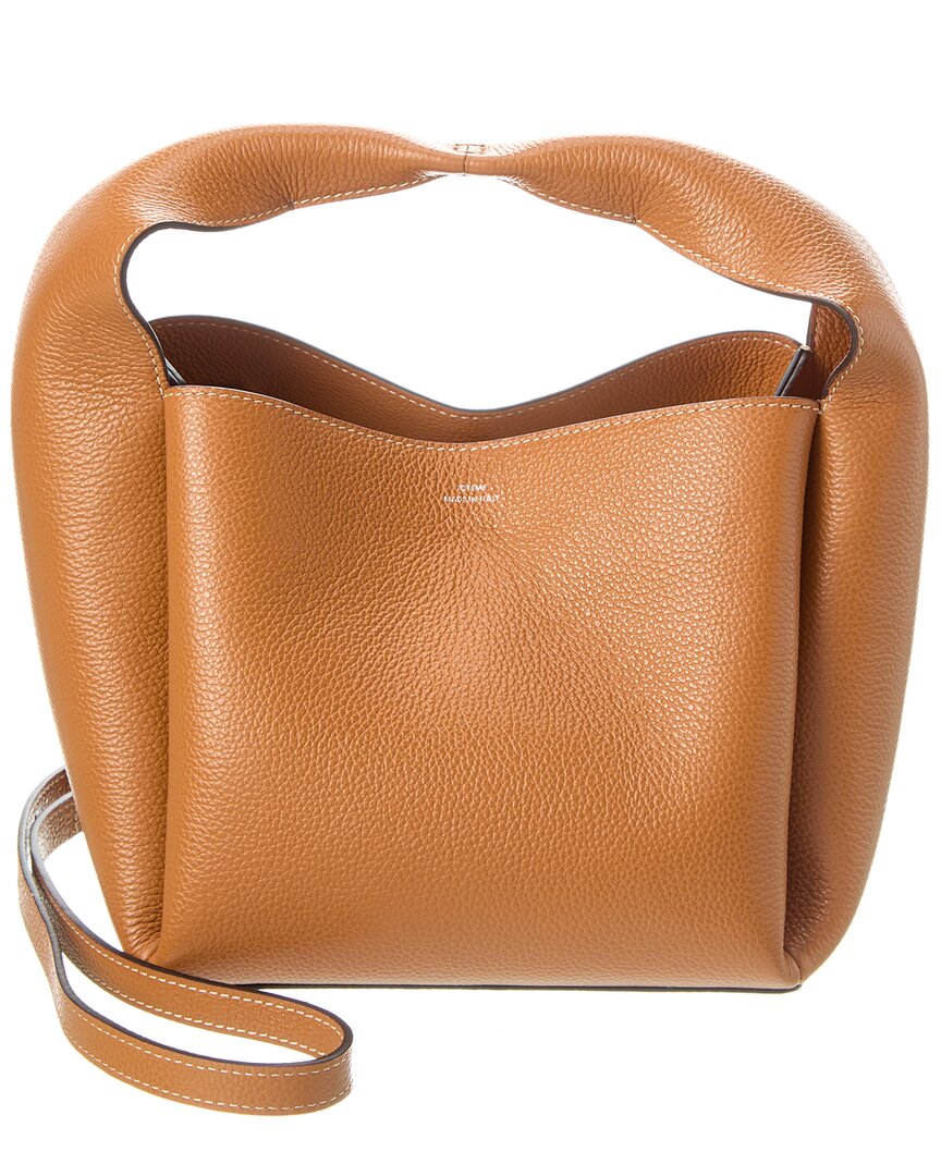 Totême Hammered Leather Bucket Bag In Brown